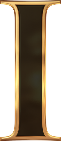 Letter black with gold edge I